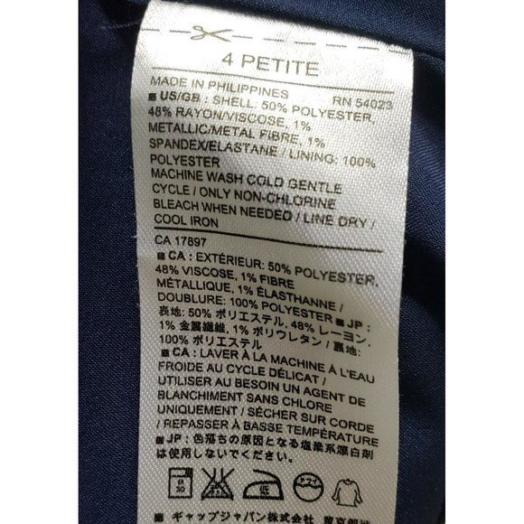 Banana Republic Sleeveless V-Neck Lined Tweed Sheath Petite Womens Dress Size 4P - Picture 8 of 9